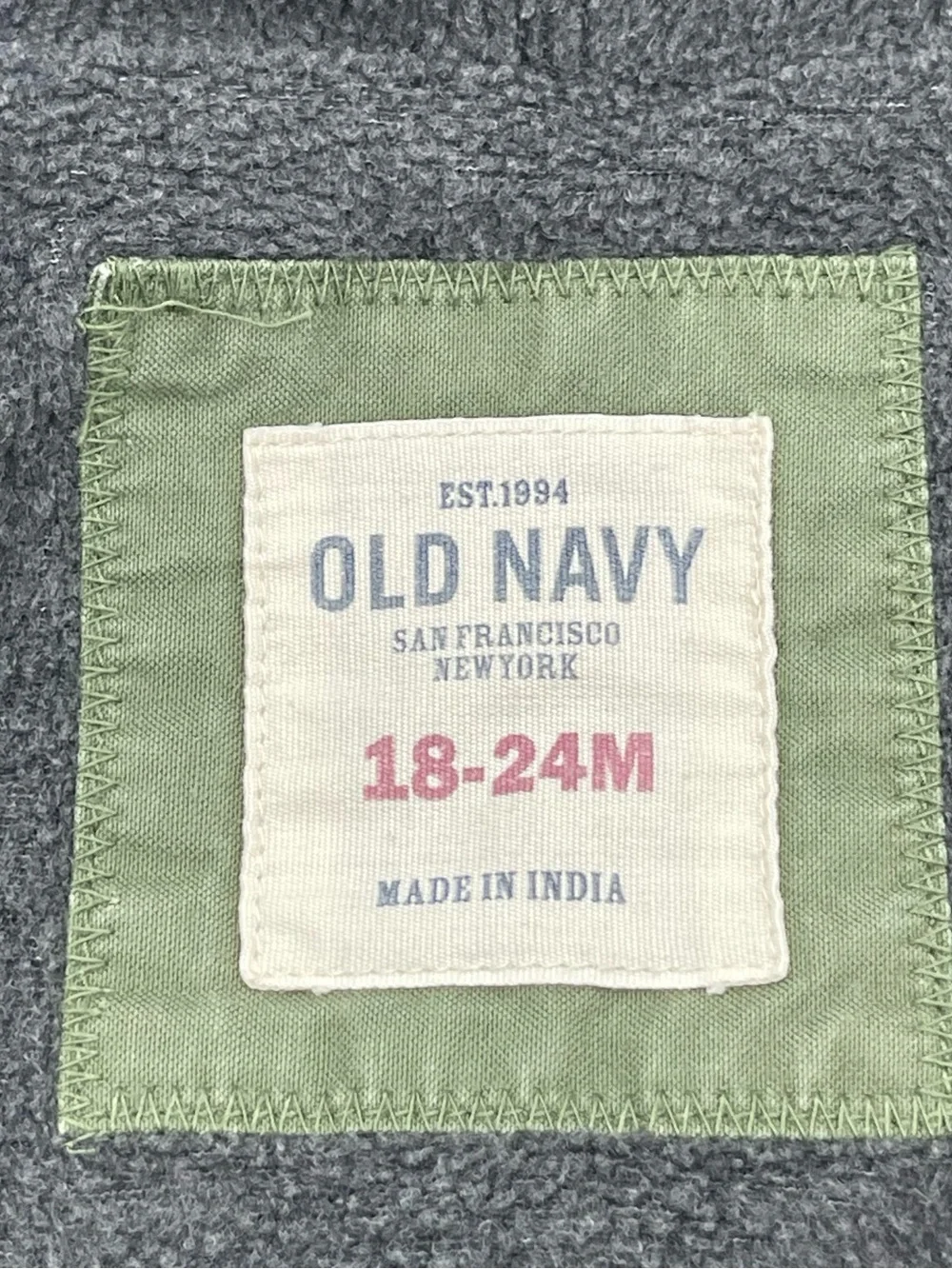 Old Navy Hooded Utility Military Style Jacket 18-24 mos Fleece lined Cotton